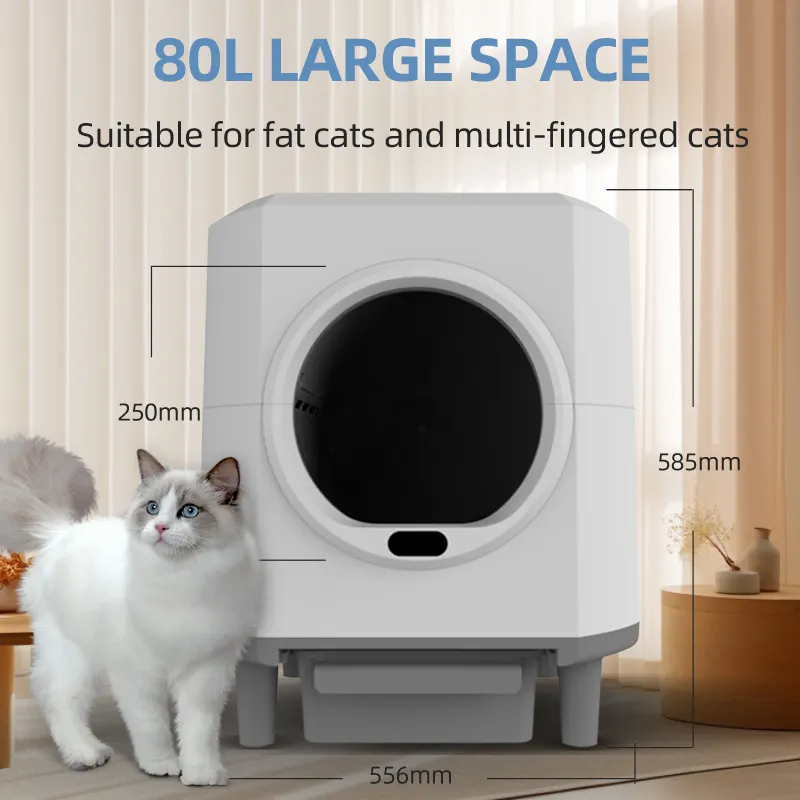 PXT-LB03-R Hot Selling Automatic Cat Litter Box Smart Cat Toilet Odour Leak-Proof App Control Self Cleaning Litter Box for Multi-cats