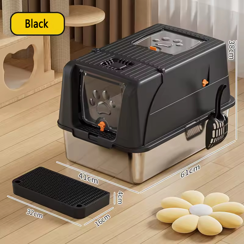 CLB-XT-01 Fully Enclosed Stainless Steel Cat Litter Box